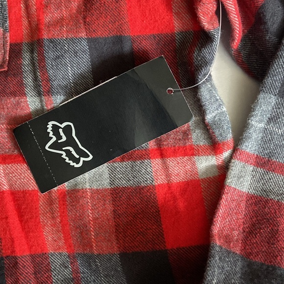 Fox Racing Trail Dust Red Flame Flannel NWT - Picture 5 of 9